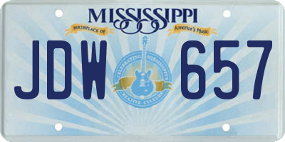 MS license plate JDW657