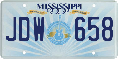 MS license plate JDW658