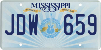 MS license plate JDW659