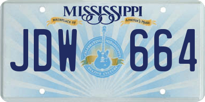 MS license plate JDW664