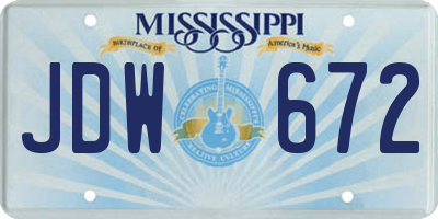 MS license plate JDW672