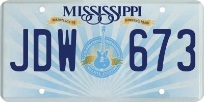 MS license plate JDW673