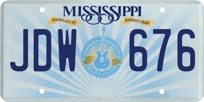 MS license plate JDW676