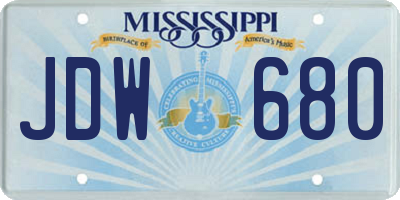 MS license plate JDW680
