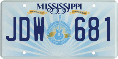 MS license plate JDW681