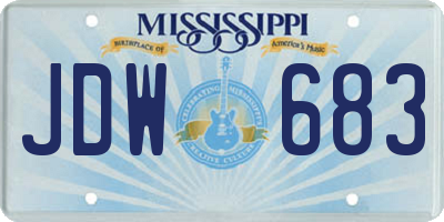 MS license plate JDW683