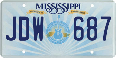 MS license plate JDW687