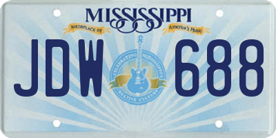MS license plate JDW688