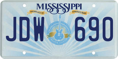 MS license plate JDW690