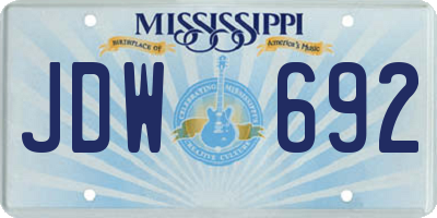 MS license plate JDW692