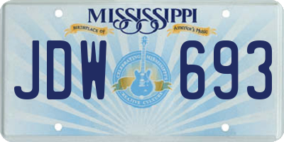 MS license plate JDW693