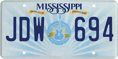 MS license plate JDW694
