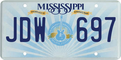 MS license plate JDW697