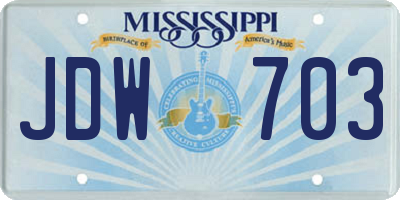 MS license plate JDW703