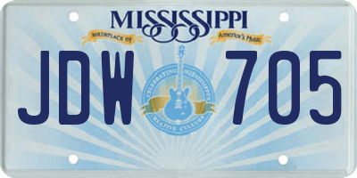 MS license plate JDW705