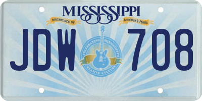 MS license plate JDW708