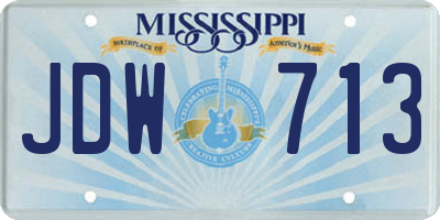 MS license plate JDW713