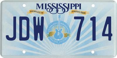 MS license plate JDW714