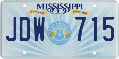 MS license plate JDW715