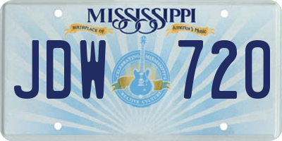 MS license plate JDW720