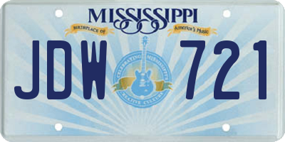 MS license plate JDW721