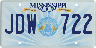 MS license plate JDW722