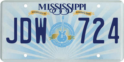 MS license plate JDW724