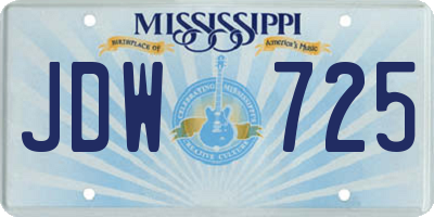 MS license plate JDW725