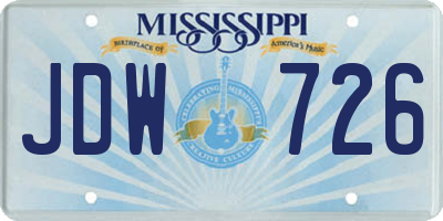 MS license plate JDW726