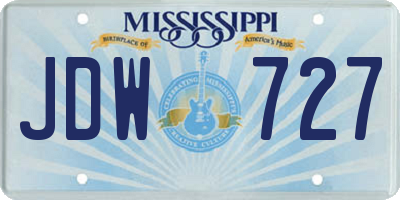 MS license plate JDW727
