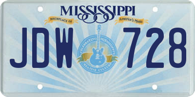 MS license plate JDW728