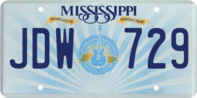 MS license plate JDW729