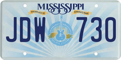 MS license plate JDW730