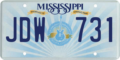 MS license plate JDW731