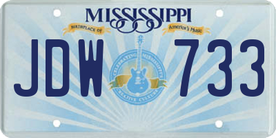 MS license plate JDW733