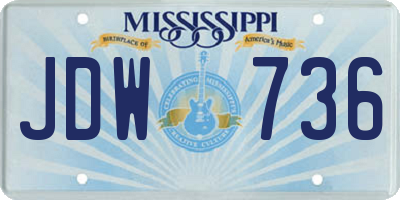 MS license plate JDW736