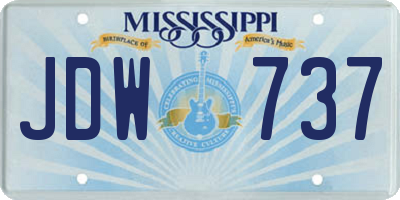 MS license plate JDW737