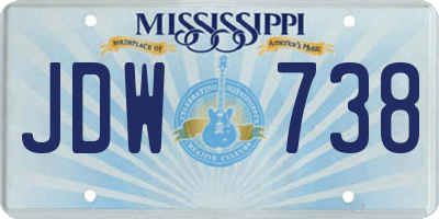 MS license plate JDW738