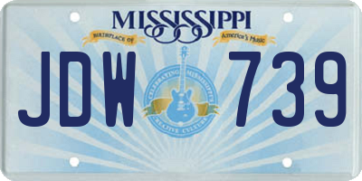 MS license plate JDW739