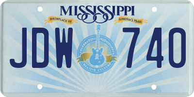 MS license plate JDW740