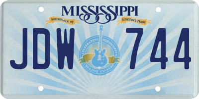 MS license plate JDW744