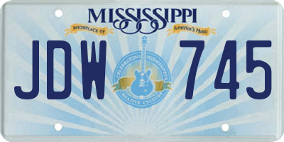 MS license plate JDW745