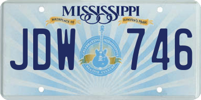 MS license plate JDW746
