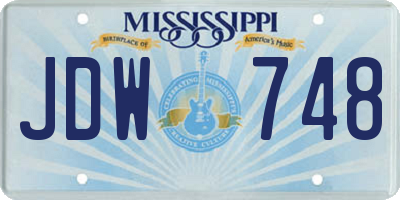 MS license plate JDW748