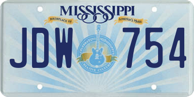 MS license plate JDW754