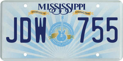 MS license plate JDW755