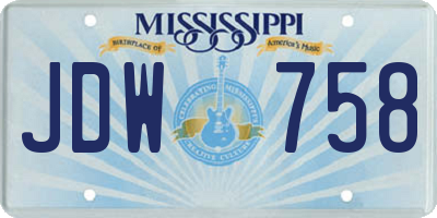 MS license plate JDW758