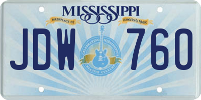 MS license plate JDW760