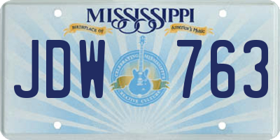 MS license plate JDW763