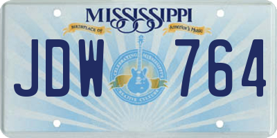MS license plate JDW764